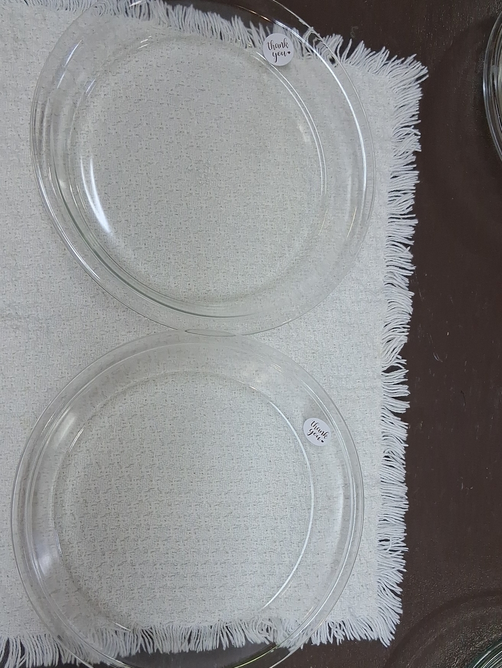 2-PYREX 210 Clear Glass Pie Dish 9" Plate Dish Bakeware USA VTG